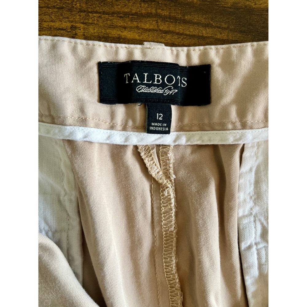 Talbots Bermuda Shorts Womens 12 Khaki Cotton Blend High Rise Chino Classic‎ - Picture 6 of 7